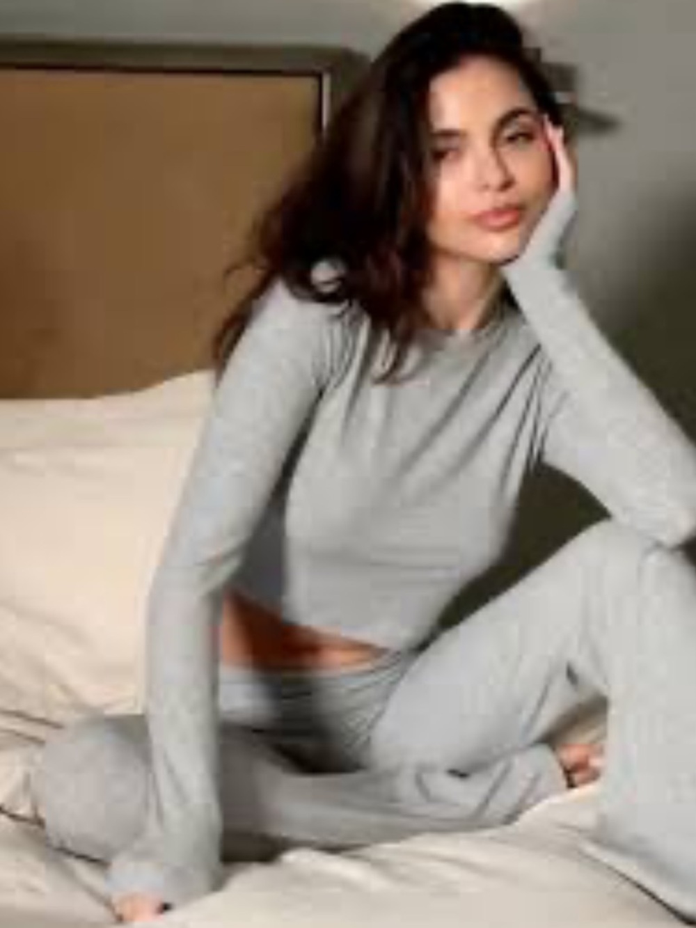 Yitty Soft Rib Grey Lounge Set - Picture 2 of 6